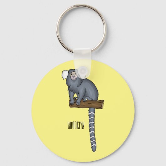 Common marmoset cartoon illustratie sleutelhanger (Voorkant)
