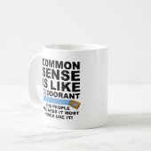 Common Sense Deodorant Funny Mug Koffiemok (Voorkant links)