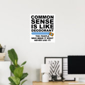 Common Sense Deodorant Funny Poster (Thuiskantoor)