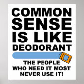 Common Sense Deodorant Funny Poster (Voorkant)