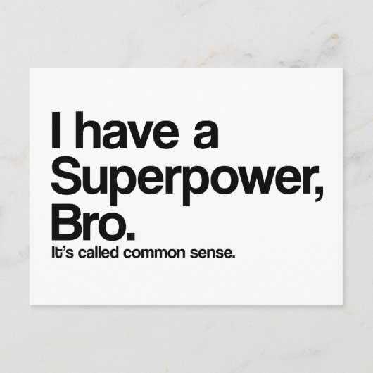 Common Sense Superpower Briefkaart (Voorkant)