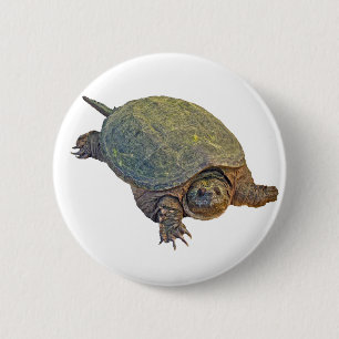 Common Snapping Turtle - Chelydra serpentina Ronde Button 5,7 Cm