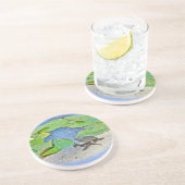 Common Snapping Turtle - Chelydra serpentina Zandsteen Onderzetter (Zijkant)