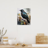 Common Starling Bird Art Print Poster (Keuken)