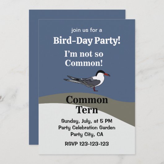 Common Tern Seabird Funny Birthday Party Kaart (Voorkant / Achterkant)