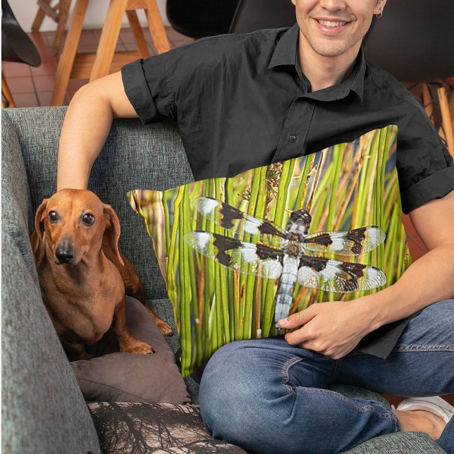 Common Whitetail Skimmer Dragonfly Foto Accent Kussen (In Situ)