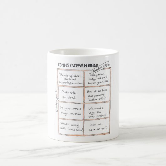 Comms Facepalm Bingo Mug (Les plus grands succès) (Centre)