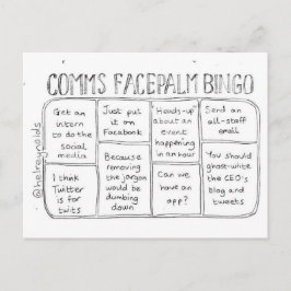 Comms Facepalm Bingo Ronde 1 Briefkaart