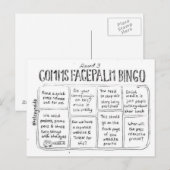 Comms Facepalm Bingo Round 3 Carte postale (Devant / Derrière)