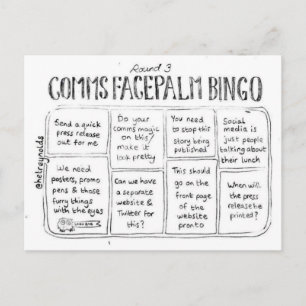Comms Facepalm Bingo Round 3 Carte postale