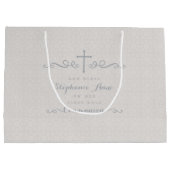 Communautair Kruis in het Taupe Floral Pattern Groot Cadeauzakje (Achterkant)