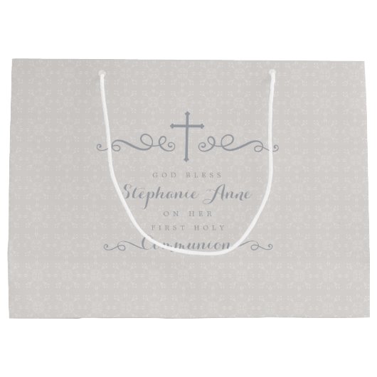 Communautair Kruis in het Taupe Floral Pattern Groot Cadeauzakje (Achterkant)