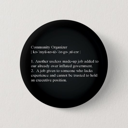 Communautaire definitie van organisator ronde button 5,7 cm (Voorkant)