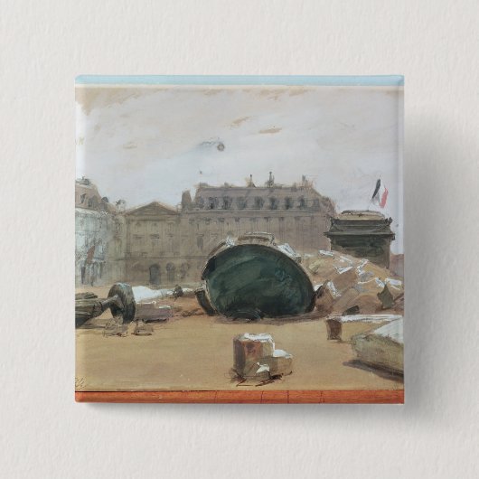 Commune van Parijs Vierkante Button 5,1 Cm (Voorkant)