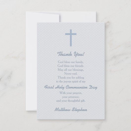 Communepastel Blue Cross Hartelijk dank Bedankkaart (Voorkant)