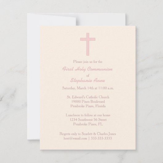 Communepastel Pink Cross Kaart (Voorkant)