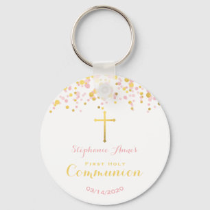 Communeroze en goudConfetti Sleutelhanger