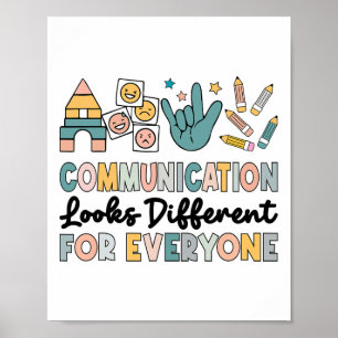 Communicatie ziet er anders uit voor iedereen Auti Poster