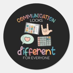 Communicatie ziet er anders uit voor iedereen Auti Ronde Sticker