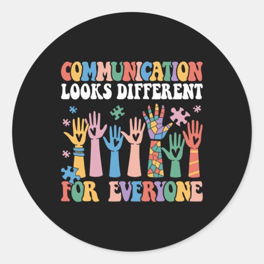 Communicatie ziet er anders uit voor iedereen Auti Ronde Sticker (Voorkant)