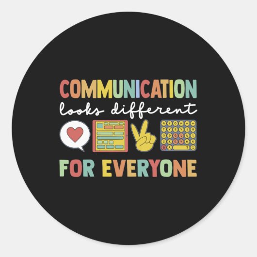 Communicatie ziet er anders uit voor iedereen Auti Ronde Sticker (Voorkant)