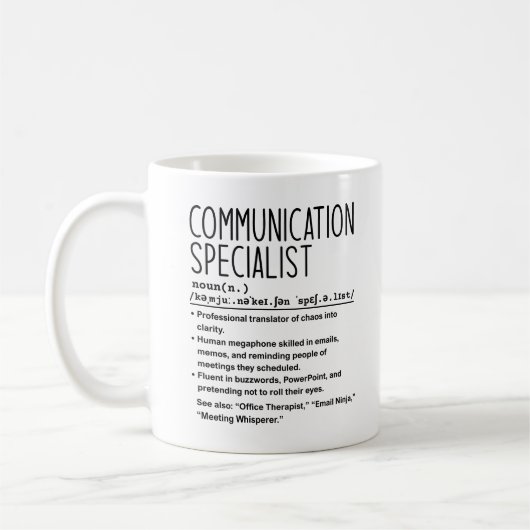 Communication specialist koffiemok (Links)