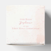 Communie Bloemen Roze Waterverven Bedankdoosjes (Bovenkant)