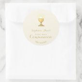 Communie Chalice Ronde Sticker (Tas)