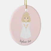 communie duif blond meisje keramisch ornament (Rechts)