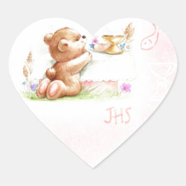 communie voor meisje hart sticker