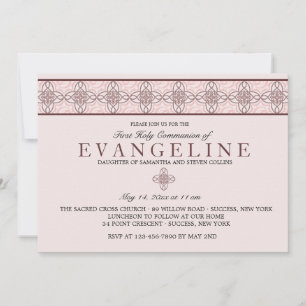 Communiedag Roze Uitnodiging