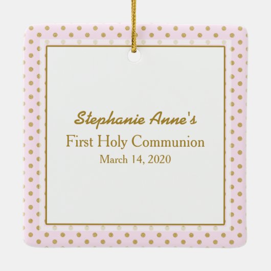 communiegebed keramisch ornament (Achterkant)