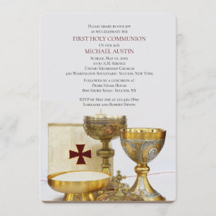 Communion Chalice Invitation Kaart
