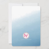 Communion Cross Blue Waterverf Uitnodiging (Achterkant)