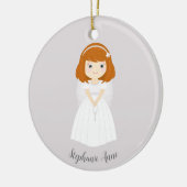 Communion Dove Redhead Girl Keramisch Ornament (Links)