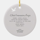 Communion Dove Redhead Girl Keramisch Ornament (Achterkant)