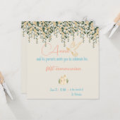 Communion invitation - Baptism invitation Girl (Devant/Arrière en situation)