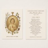 Communion Jésus-Coeur Souvenir Carte Sainte (Devant & derrière)