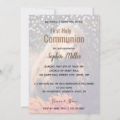 Communion Photo Elegant Gold Typography Invitation (Dos)