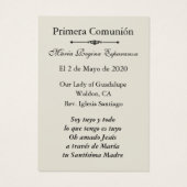 Communion religieuse catholique de Guadalupe (Dos)