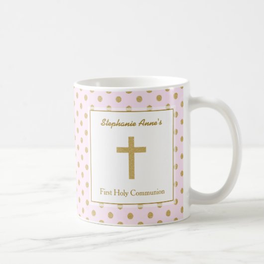Communiroze met Gold Polka Dots Koffiemok (Rechts)