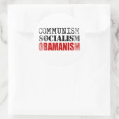 COMMUNISME SOCIALISME OBAMANISME Faded.png Ronde Sticker (Tas)