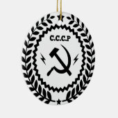 Communist CCCP Hammer Sickle Badge Keramisch Ornament (Rechts)