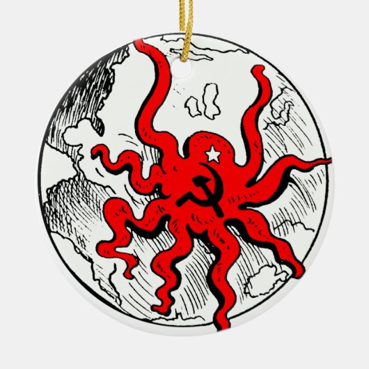 Communist Octopus Keramisch Ornament (Voorkant)