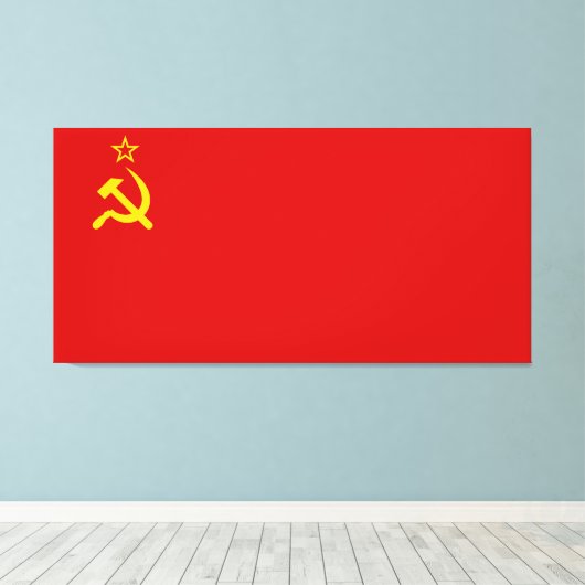 Communistisch Rusland Vlag USSR Canvas Afdruk (Insitu (Houten vloer))