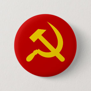 Communistische hamer en sikkel ronde button 5,7 cm