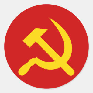 Communistische hamer en sikkel ronde sticker