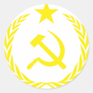 Communistische Koude Oorlog Vlag Ronde Sticker