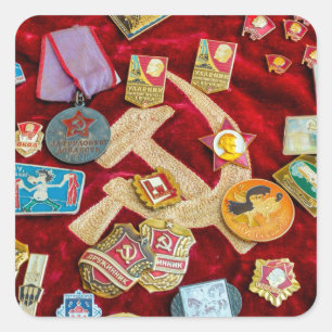 Communistische memorabilia vierkante sticker