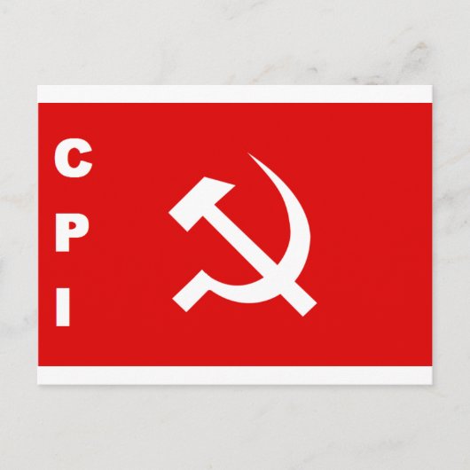 Communistische partij van India onder de CPI-vlag Uitnodiging Briefkaart (Voorkant)